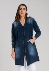 Bluza damska bawełniana dresowa na zamek jeansowa Zoe Look 1610