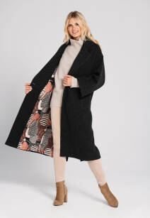 Płaszcz damski wełniany z kaszmirem Chanel Look 904 czarny