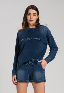 Bluza jeansowa z nadrukiem Karina Look 1612